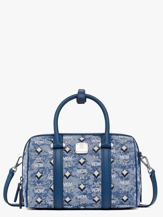 MCM Handbags - MCM Boston Bag Small Denim Visetos New